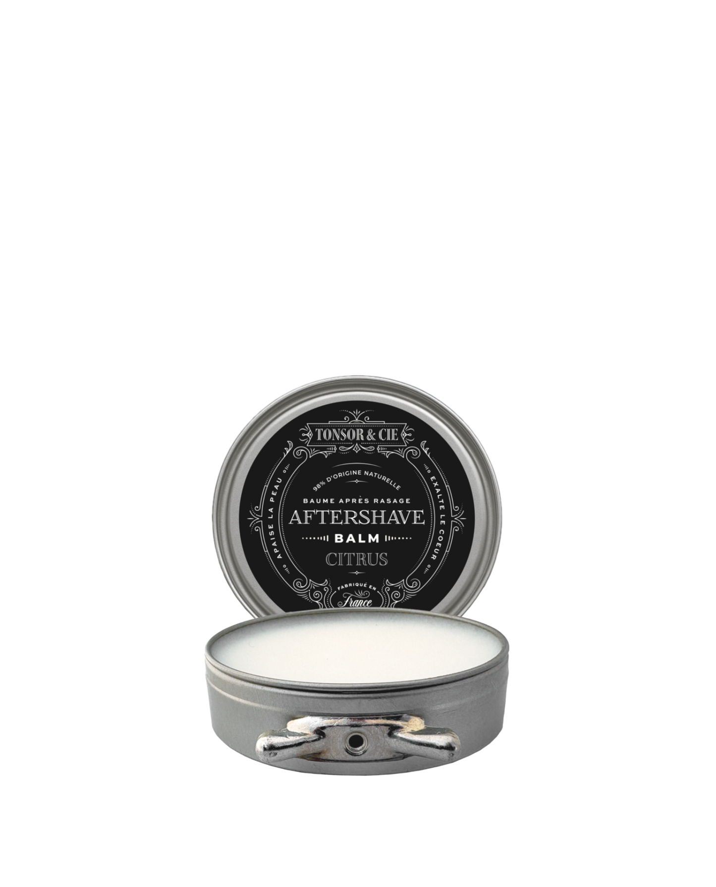 Tonsor & Cie - Baume Après-Rasage Citrus 50 ml - Hydrate, Apaise et Répare la Peau - Beurre de Karité, Huile de Coco & Aloe Vera - Texture Fondante - Formulé et Fabriqué en France