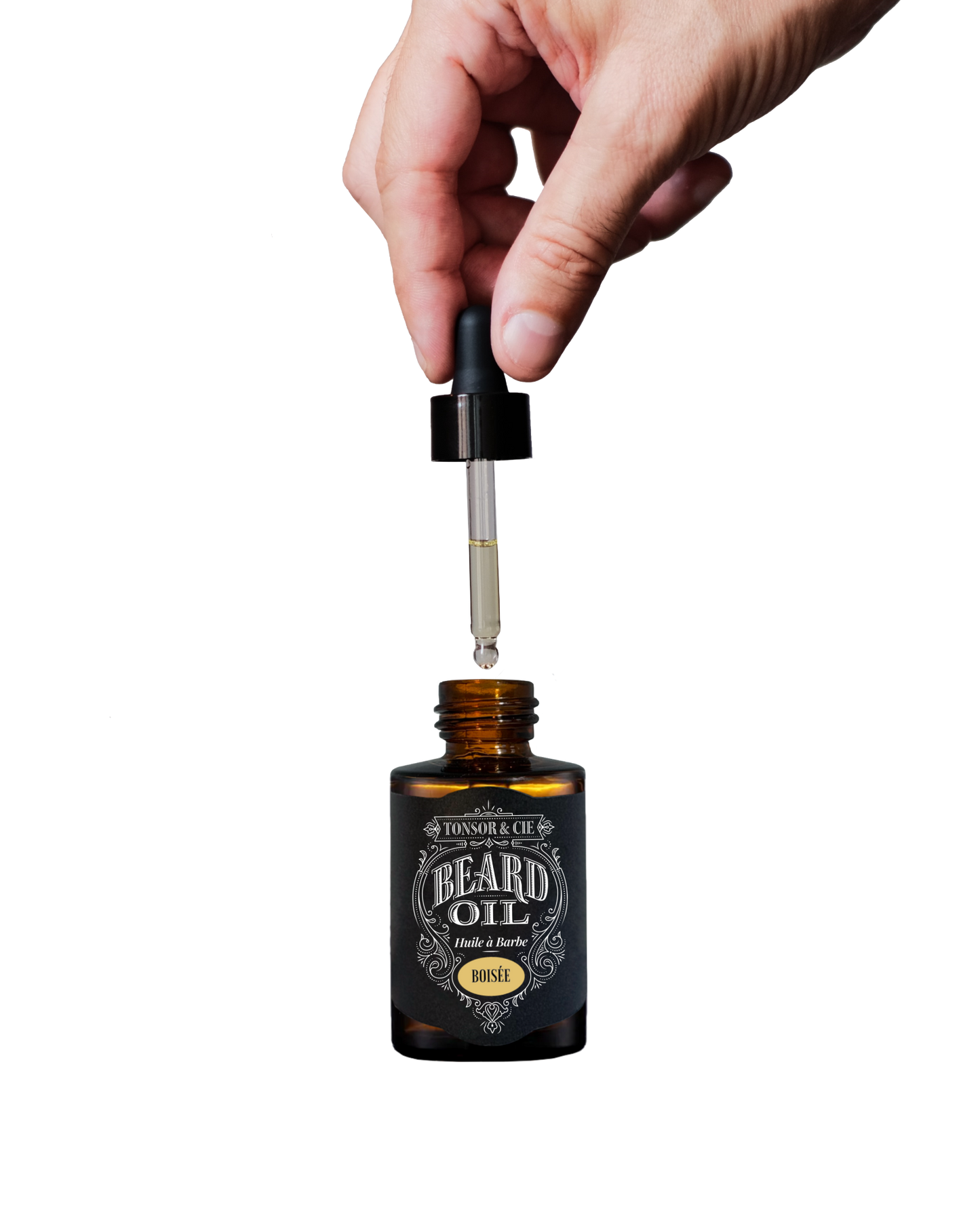 Tonsor & Cie - Huile à Barbe Boisée 30 ml - Soin Barbe Hydratant & Régénérant - Huile de Chanvre, Pépin de Raisin & Abricot - Parfum Bois d’Ébène - Naturelle - Formulée et Fabriquée en France