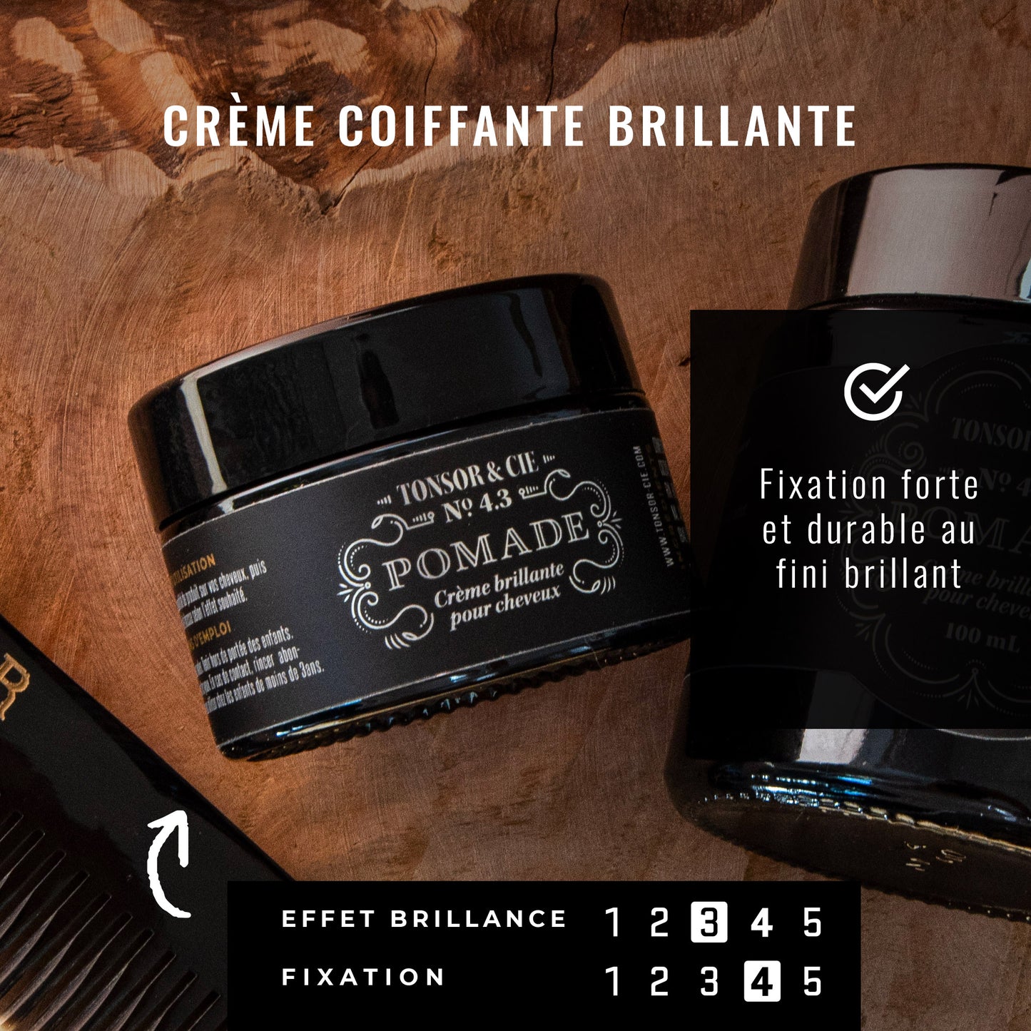 Tonsor & Cie – Pomade 30 ml – Strong Hold Shiny Styling Cream – Elegant Shine & Structured Hold – Flexible Water-Soluble Texture – Made in the Netherlands
