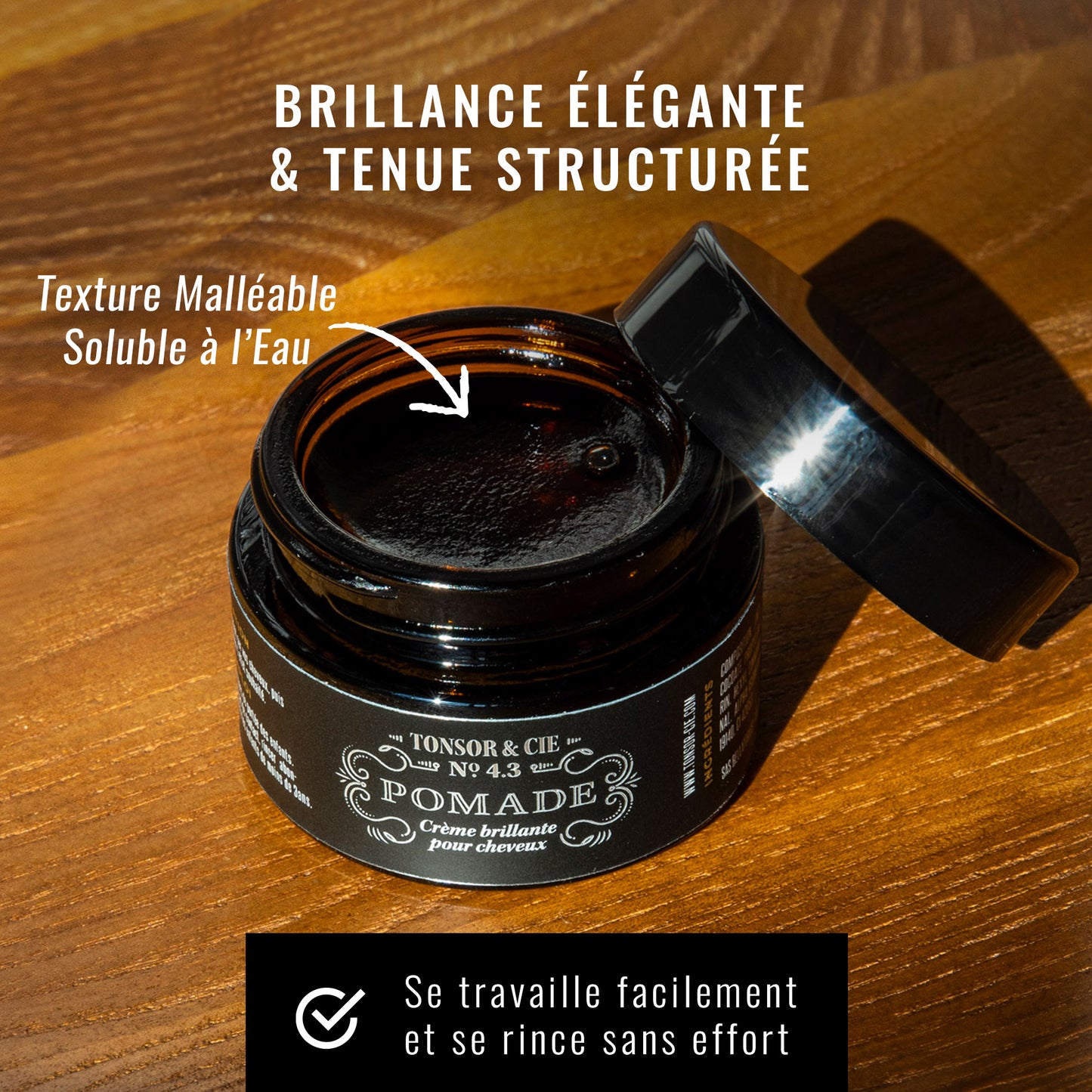 Tonsor & Cie – Pomade 30 ml – Strong Hold Shiny Styling Cream – Elegant Shine & Structured Hold – Flexible Water-Soluble Texture – Made in the Netherlands
