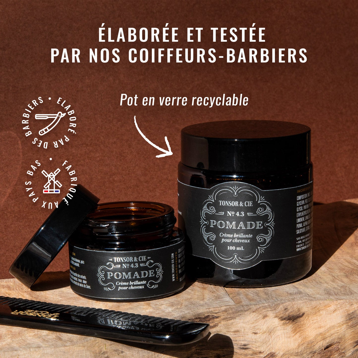 Tonsor & Cie – Pomade 30 ml – Strong Hold Shiny Styling Cream – Elegant Shine & Structured Hold – Flexible Water-Soluble Texture – Made in the Netherlands