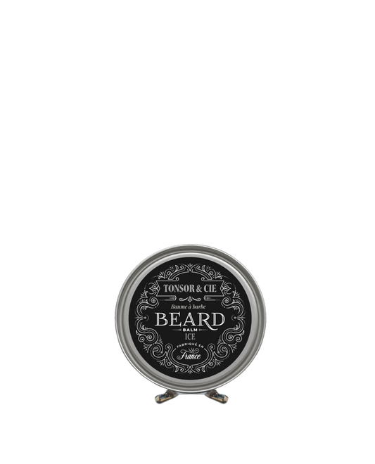 Tonsor & Cie - Baume à Barbe Ice 50 ml - Soin Barbe Hydratant & Disciplinant - Beurre de Karité, Cire d’Abeille & Vitamine E - Parfum Menthe Glacée & Cèdre - Naturel - Formulé et Fabriqué en France