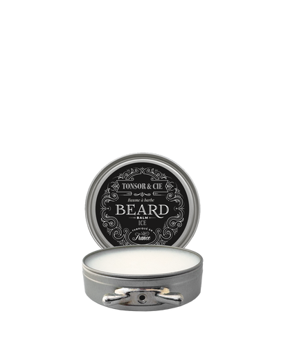 Tonsor & Cie - Baume à Barbe Ice 50 ml - Soin Barbe Hydratant & Disciplinant - Beurre de Karité, Cire d’Abeille & Vitamine E - Parfum Menthe Glacée & Cèdre - Naturel - Formulé et Fabriqué en France