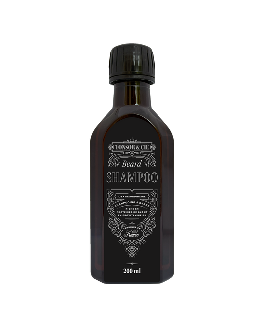 Tonsor & Cie - Shampoing Barbe 200 ml - Nettoie, Hydrate et Stimule la Pousse - Protéine de Blé & Provitamine B5 - Aux Notes Fraîches et Élégantes - Formulé et Fabriqué en France