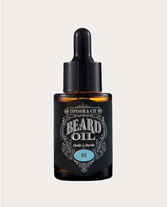 Tonsor & Cie - Huile à Barbe Ice 30 ml - Soin Barbe Hydratant & Apaisant - Huile de Coco Bio & Avocat - Parfum Menthe Glacée & Cèdre - Naturelle - Formulée et Fabriquée en France (Copie)