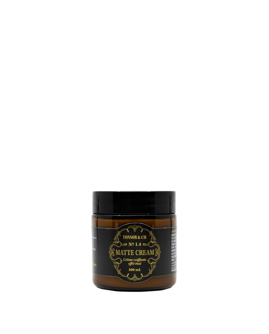 Tonsor & Cie - Matte Cream 100 ml - Crème Coiffante Effet Mat Fixation Forte - Cire d’Abeille & Huiles Minérales - Texture Non Grasse - Naturelle - Formulée et Fabriquée en France