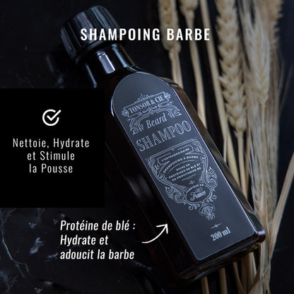 Tonsor & Cie – Beard Shampoo 200 ml – Cleanses, Hydrates & Stimulates Growth – Wheat Protein & Pro-Vitamin B5 – Fresh & Elegant Notes – Formulated and Made in France