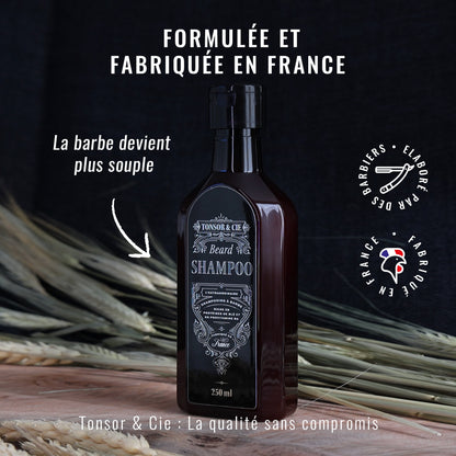 Tonsor & Cie – Beard Shampoo 200 ml – Cleanses, Hydrates & Stimulates Growth – Wheat Protein & Pro-Vitamin B5 – Fresh & Elegant Notes – Formulated and Made in France