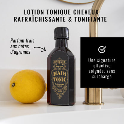 Hair Tonic Citrus • Lotion Tonique Cheveux Homme 200 ml • Tonsor & Cie