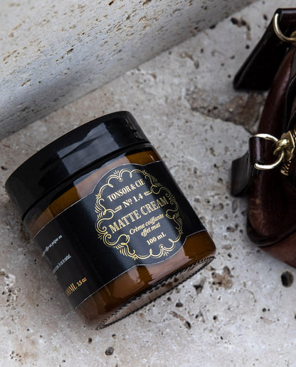 Tonsor & Cie – Matte Cream 100 ml – Strong Hold Matte Styling Cream – Beeswax & Mineral Oils – Non-Greasy Texture – Natural – Formulated and Made in France