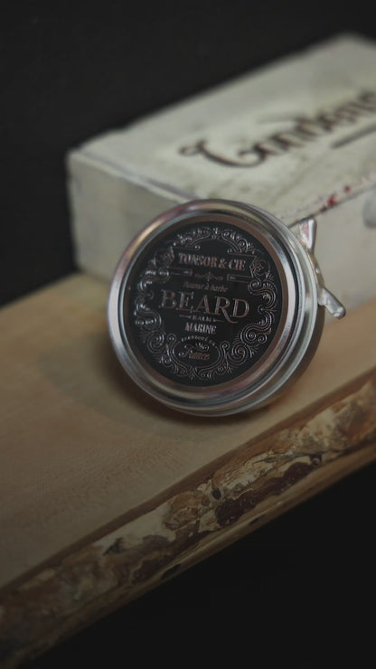 Tonsor & Cie - Baume à Barbe Marine 50 ml - Soin Barbe Hydratant & Disciplinant - Beurre de Karité, Cire d’Abeille & Vitamine E - Parfum Iodé & Sucré - Naturel - Formulé et Fabriqué en France