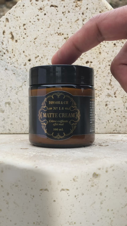 Tonsor & Cie – Matte Cream 100 ml – Strong Hold Matte Styling Cream – Beeswax & Mineral Oils – Non-Greasy Texture – Natural – Formulated and Made in France